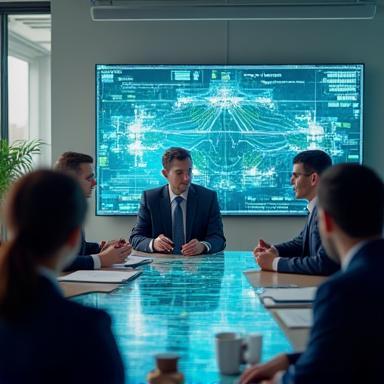Consultants discussing a citywide network plan